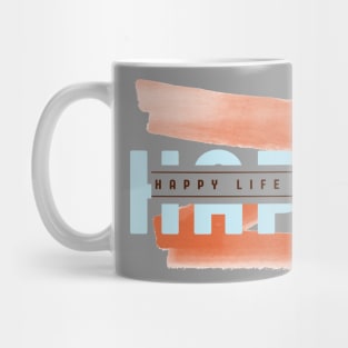 Happy life with you with scrapes orange color background Mug